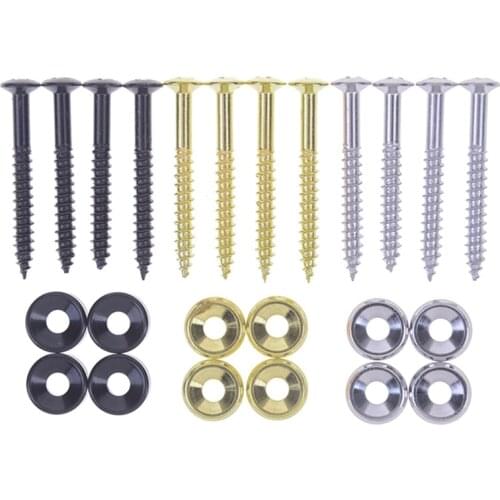 X5QF 4Pcs Electric Guitar Bass Replacement Parts Guitar Body Neck Fixed Mounting Screws Ferrules Bushings Bolts Multi-color