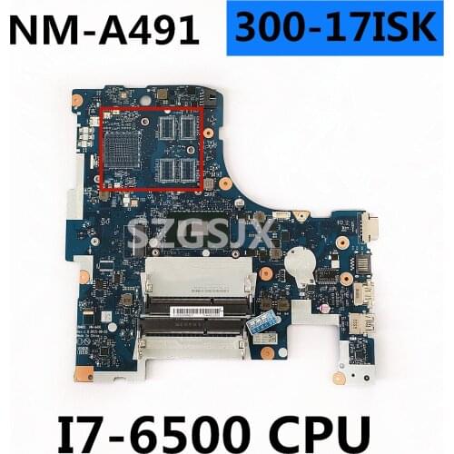 NM-A491 Laptop motherboard for Lenovo Ideapad 300-17ISK original mainboard 3855 CPU