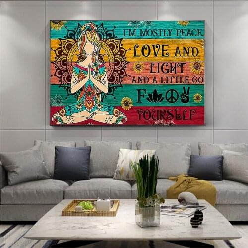 Abstract Pictures Peace Love and Light Posters And Prints Nordic Style Canvas Painting For Modern Living Room Wall Art Decor
