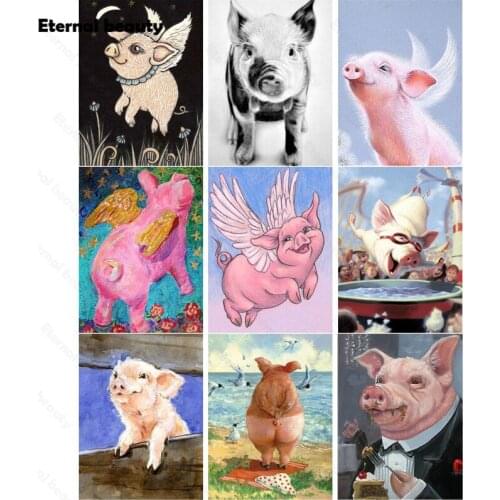 5D Diy Diamond Painting Lovely Pigs Nursery Full Diamond Embroidery Cross Stitch Kits Handmade Gift Diamond Mosaic Art Painting