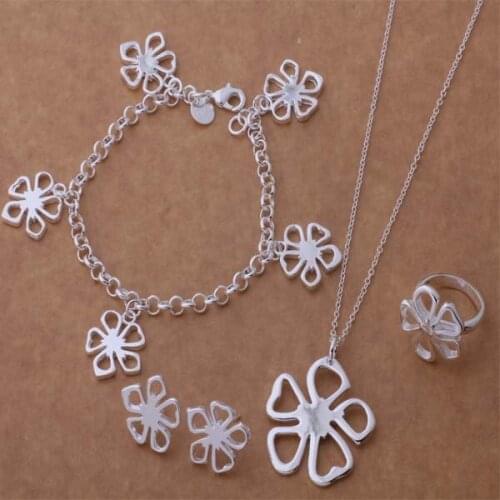 AS242 Trendy wholesale Jewelry Sets Bracelet 048 + Necklace 282 + Earring 286 + Ring 183 /amiajdpa bnfakema