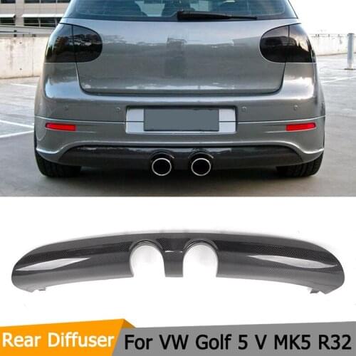 Rear Bumper Diffuser Lip For Volkswagen VW Golf MK5 R32 Base Hatchback 2 Door 2006 2007 2008 Body Kit Carbon Fiber