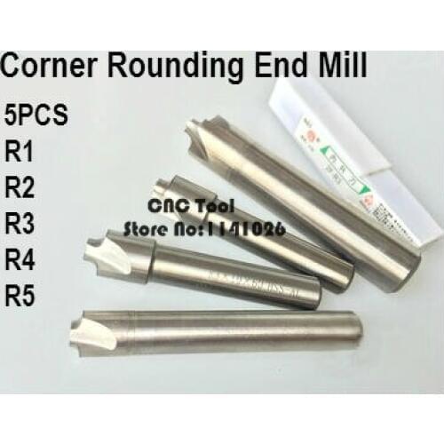 Free Shipping 5pcs New 2F Corner Rounding End Mill R1.0-R5.0 Endmill Tool Milling Cutter