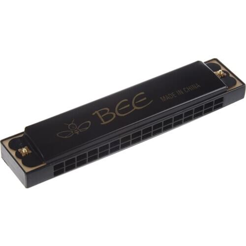 Kids Children Musical Instrument 32 Holes Metal Bee Harmonica Mouth Organ Black