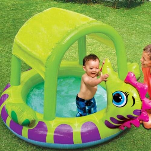 Baby Swim Pool Sunshade Safe Holiday Summer Kids Seat Inflatable Swimming boat Seahorse toys Water pool PVC piscina infantil