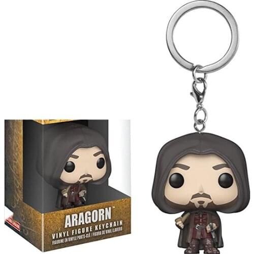 FUNKO POP Cartoon The Lord Of The Rings Aragorn Pocket Keychain Vinyl Action Figures Model Toys For Children Christmas Gift