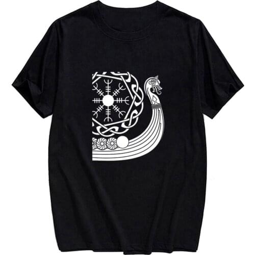 CLOOCL Viking Tattoo Viking Ship Cotton TShirt Popular 3D Printed Shirt Top Men Cool Streetwear Short Sleeve Shirt Drop Shipping