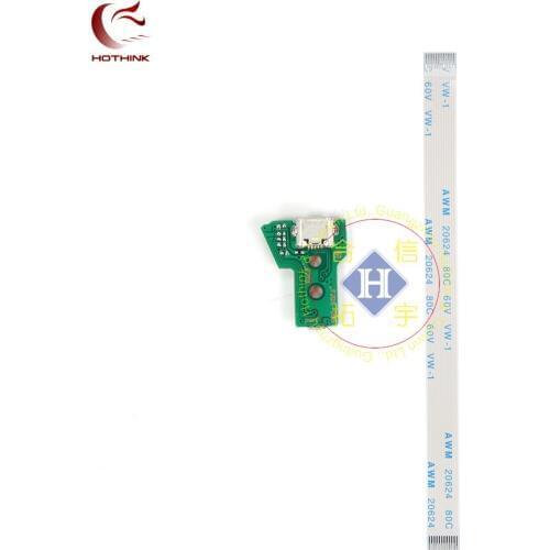 HOTHINK 20pcs/lot JDS-055 USB Power Charging Port Board with 12 Pin flex cable For PS4 Controller DualShock 4 Repair Parts