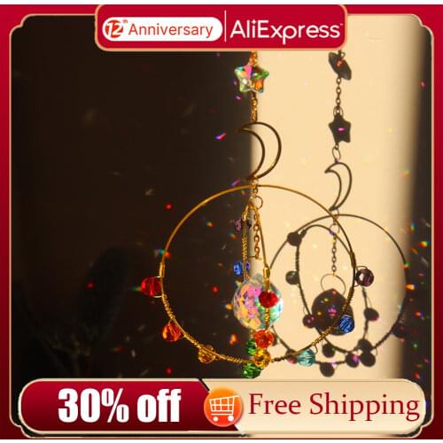 Crystal Windchimes Sun Catchers Pendant Sun Light Catcher Garden Window Wedding Curtain Chandelier Home Decor Wind Chime