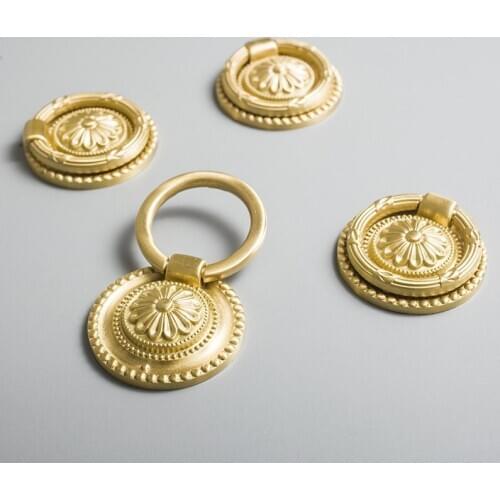 British European American French classic antique furniture cabinet door drawer retro classic brass gold handle