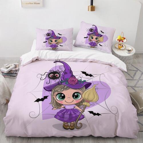 Classic 3D Bedding Set Duvet Cover Set Comforter Full King Queen Double Single Size Purple Baby Cartoon Design Custom Bedclothes