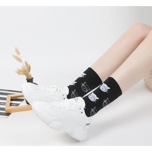 Cartoon Creativity Leopard Cat Animal Harajuku Crazy Cotton Funny Women Casual Socks Men Novelty Happy Short Socks
