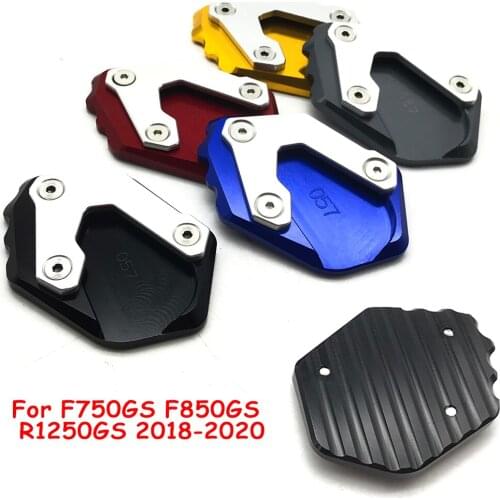 Motorcycle CNC Aluminum Kickstand Foot Side Stand Extension Enlarge Pad Support Plate For BMW F750GS F850GS R1250GS 2018-2020
