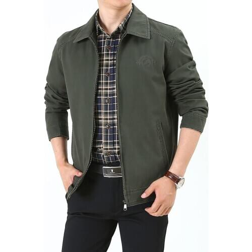 2020High Quality Spring Men Cotton Casual Jacket Fashion Business Men Jacket Coat Windproof Mens Outwear zipper outfit Chaquetas