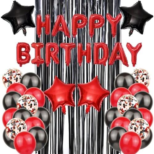 36pcs Hot Selling Black And Red Bride To Be Party Decorations Balloon Letter Aluminium Foil Set Child Birthday Balloons Set