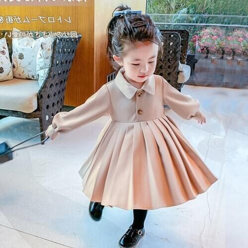 Girls Dresses Autumn Winter 2020 New Smart Casual ChildrenS Clothing Doll Collar Delicate Princess Long Sleeves Dress For Girs