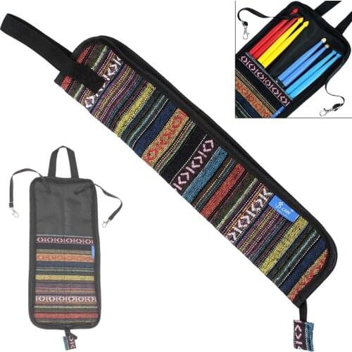 Portable Folk National customs Style Knitted Drum Stick Gig Bag Waterproof Drumsticks Storage Case Holder Percussion Accessories