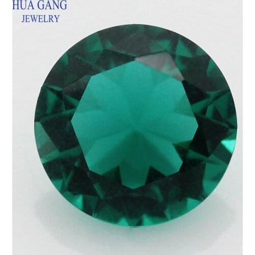 Size 1.0-12mm Glass Viridis Round Shape Machine Cut Loose Glass Stone Synthetic Gems For Jewelry Free Shipping