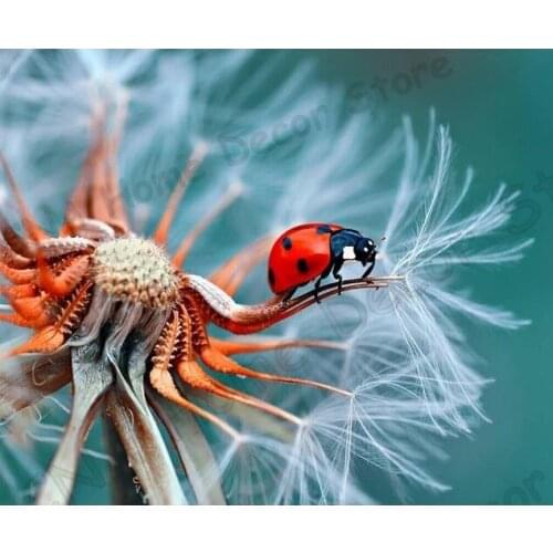 Christmas New Dandelion ladybug full drill Mosaic 5D Diy Embroidery Diamond Painting 3D Cross Stitch Kits Wall Stickers
