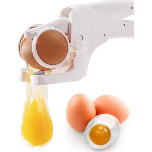 Egg Cracker Separator Handheld Egg Opener Breaker Kitchen Gadget Tool Egg Whitites Yolk Quick Separation Egg Durable Egg Aids TV