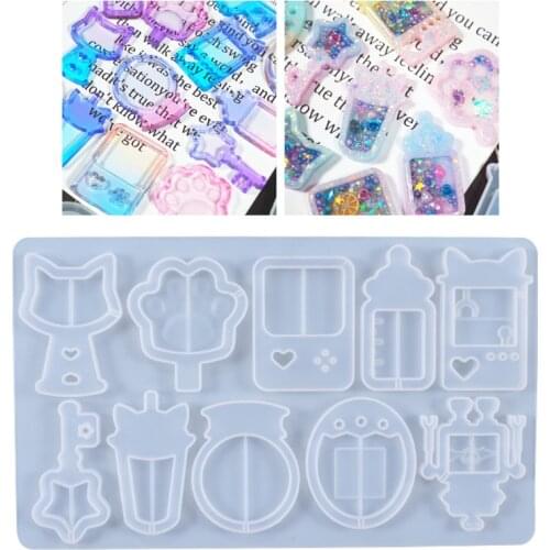 Quicksand Shaker Crystal Epoxy Resin Mold Hanging Pendant Silicone Mould DIY Crafts Jewelry Decorations Casting Tools