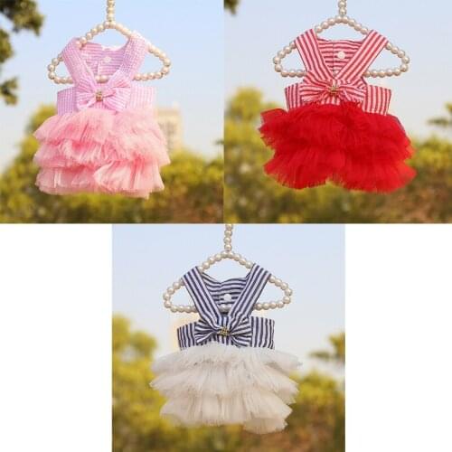 Dog Sling Dress Puppy Bow Lace Princess Dress Dog Clothes Pet Accessories Pets Supplies Puppy Birthday Party Chihuahua Teddy