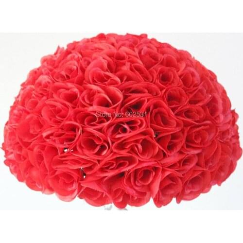 SPR 4pcs/lot artificial flower ball,weddings decoration-40cm kissing flower ball,wedding party flower 20 colors available