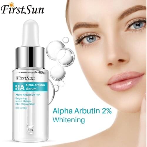 FirstSun Alpha Arbutin 2% + HA Serum Arbutin Skin Whitening Face Serum Remove Dark Spots Freckle Essence Reduce Blemishes