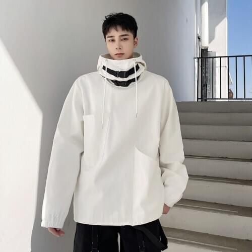 Men Pullover Hooded Sweatshirt Coat Outerwear Male Women Streetwear Hip Hop Japan Style Loose Casual Hoodie Jacket