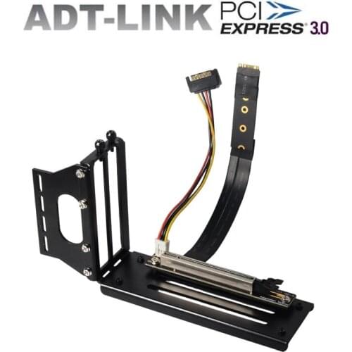 Newest ADT-LINK 32G/bps PCI-e 16x To M2 M.2 NVMe Key-M Riser Card Gen3.0 Extension Cables With Vertical Bracket Sata Power Cable