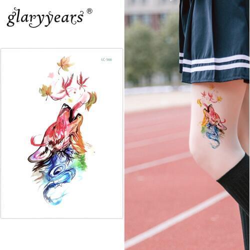 Glaryyears A Bit Big Arm Temporary Tattoo Sticker Wolf Fake Tatoo Cartridge Flash Tatto Waterproof Body Art Men Women LC-566