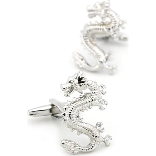 Mens Dragon Cuff Link Copper Material Silver Color