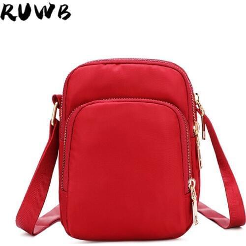 Womens Mini Shoulder Bag Fashion Handbag Messenger Vintage Lightweight Nylon Purse Solid Zipper Waterproof Flap Crossbody Bag