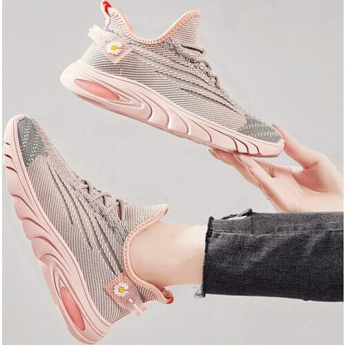 Womens Mesh Fly Woven Sports Womens Shoes Casual Running Bright Color Fitness Shoes Fashion Breathable Casual Shoes