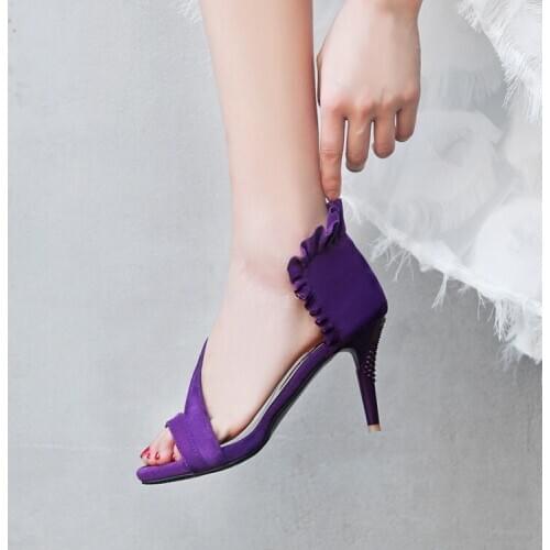 Plus Size high heels sandals women shoes woman summer ladies Open-toed slim-heeled sandals
