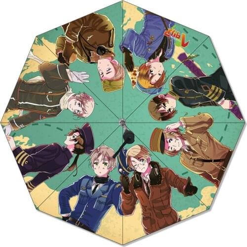 Axis Powers Hetalia Umbrella Three-folding Non-auto Sun And Rain Umbrella Cartoon Windproof Folding Birthday Gift