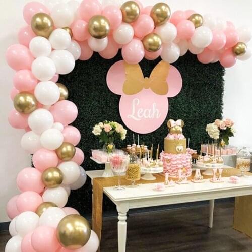 102pcs Balloon Garland Arch Kit 16Ft Long Pink White Gold Latex Air Balloons Pack Baby Shower Birthday Party Decoration Suppies