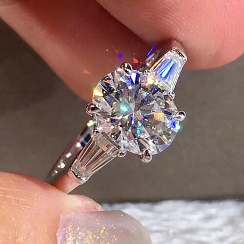 14K Au585 White Gold Women Ring Moissanite Diamonds 1 2 3 4 5 Carat Oval Wedding Party Engagement Anniversary Ring Trendy
