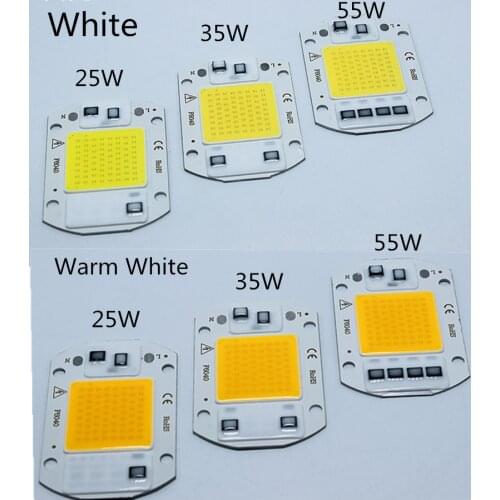 20PCS LED COB 10W 25W 35W 55W Chips Beads lamps AC 220V110V Good quality Smart IC Fit For DIY High Power Driverless Flood Light