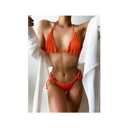 2020 Halter Bikini Women Swimwear Female TriangleHigh Cut Bathing Suit Bikini Summer New