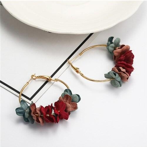 2021 New Korean Exaggerate Big Flower Stud Earrings For Women Summer Fashion Accessories Elegant Boucle D'oreille