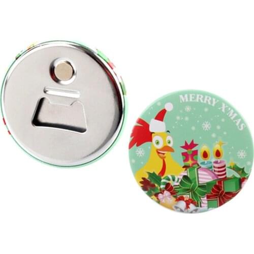 30pcs Personalized Bottle Opener Fridge Magnets Custom Logo Photo Refrigerator Magnetic Beer Bottle Opener Diameter 58mm 2.25"