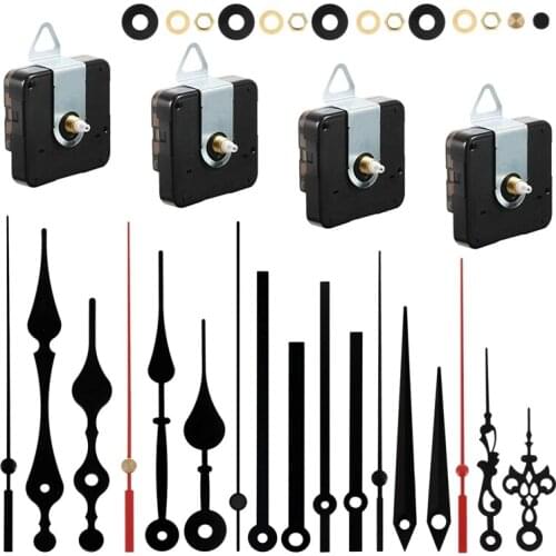 DIY Clock Hands 4 Sets High Torque Long Shaft Quartz Clock Movement Mechanism Motor 6 Kits Hands Replacement Accessories