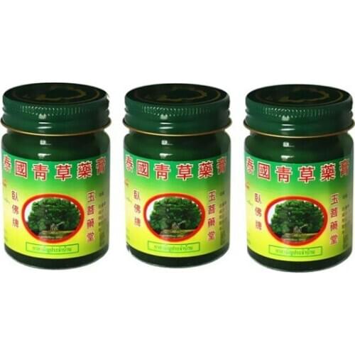 50g X 3 BOTTLE THAI PHOHERB HERBAL WAX GREEN BALM NATURAL HERB EXTRACT THAI MASSAGE BALM