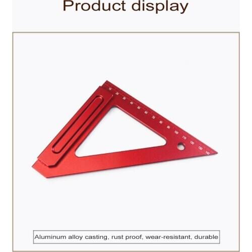 Aluminum Alloy Triangle Ruler Woodworking Triangle Ruler Precision Carving Rulers Woodworking Measuring Tool 150MM Home