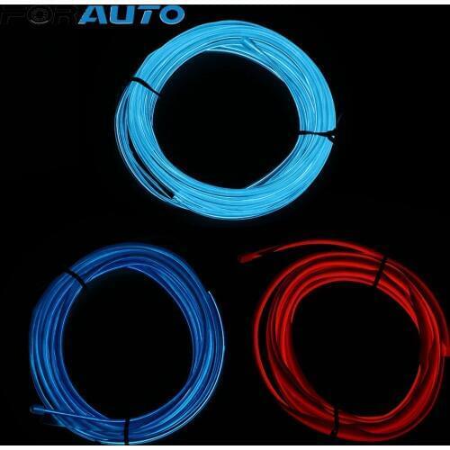 FORAUTO 2m Car EL Wire Light Strips Decorative Lamp 12V LED Cold lights Car styling Auto Lamps Interior Decoration Flexible Neon