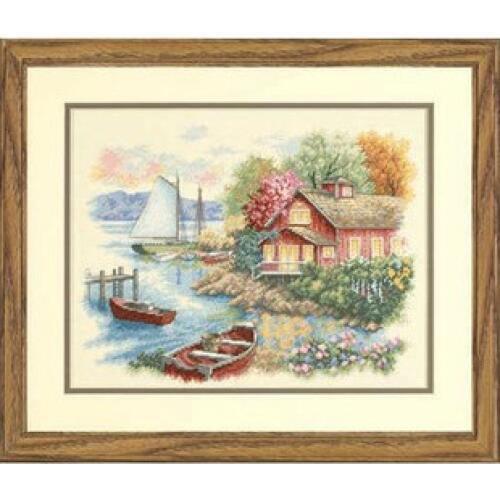 GG Top Quality popular hotselling counted cross stitch kit lake house home boat yacht Dim 35230