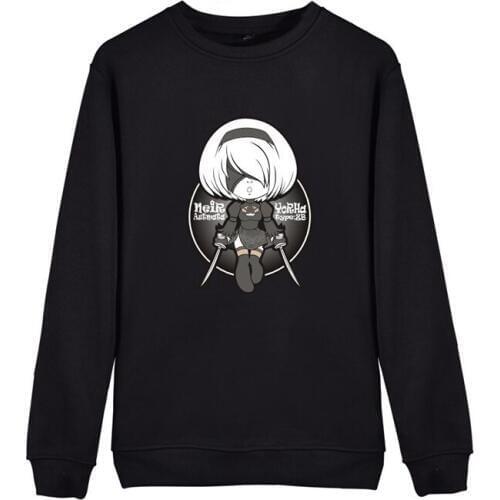 Game Nier Automata Sweatshirt Yorha 2B Capless Hoodie plus size Pullovers unisex hoodies and Sweatshirts casual blouse shirt