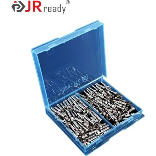 JRready ST6254 100PCS 12# Wrapped Pin Terminals 1060-12-0166 Male And Female Non-insulated Wire Connector Terminals Assorted Kit