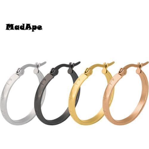 MadApe Classic Anti Allergy Arrow Earrings 316L Stainless Steel Hoop Earrings For Women & Men Jewelry Wholesale Dropshipping